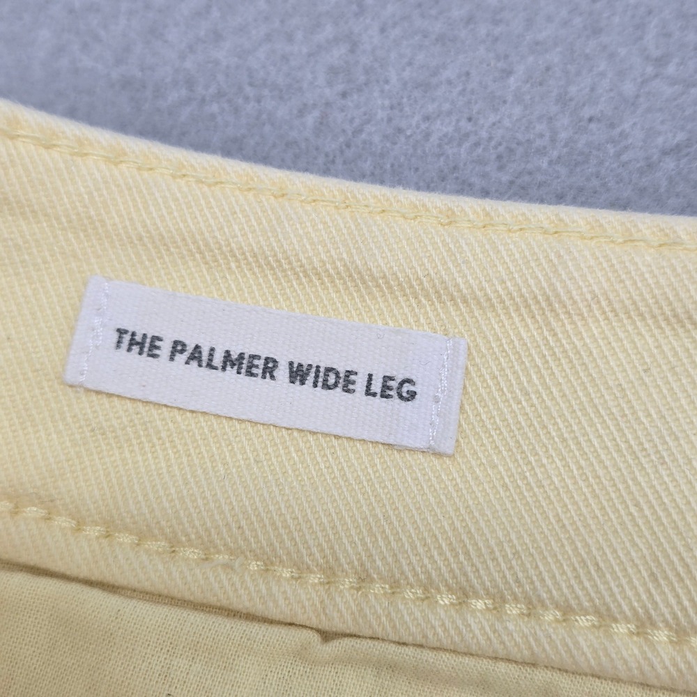 Loft Palmer Wide Leg Crop Pants Yellow Pastel Denim Utility‎ Capris Size 12P EUC - Picture 5 of 11
